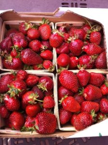 flat of strawberries from golden ridge farm
