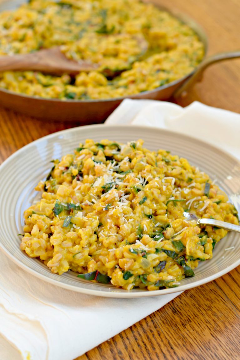 Squash Farrotto with Swiss Chard - West of the Loop