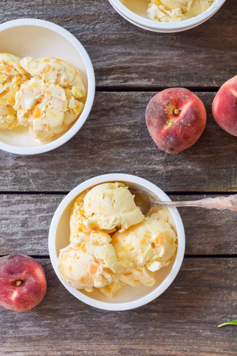 Easy Peach Ice Cream (EggFree) West of the Loop